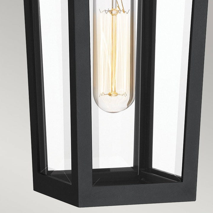Quoizel QZ-BUCKLEY-S-MBK Buckley 1 Light Small Outdoor Wall Lantern Matt Black & Brass Accent