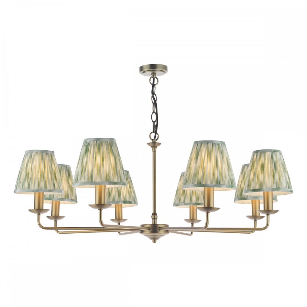 Dar FAV0863-IKA2624 Favian 8 Light Pendant Matt Bronze With Shade