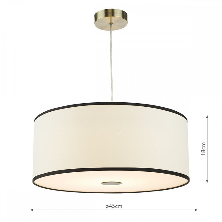 Dar JEM6522 Jemima Easy Fit Pendant White and White Frosted Acrylic With Shade