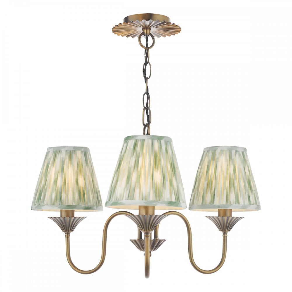 Dar LYD0363-IKA2624 Lydian 3 Light Pendant Antique Bronze With Shade