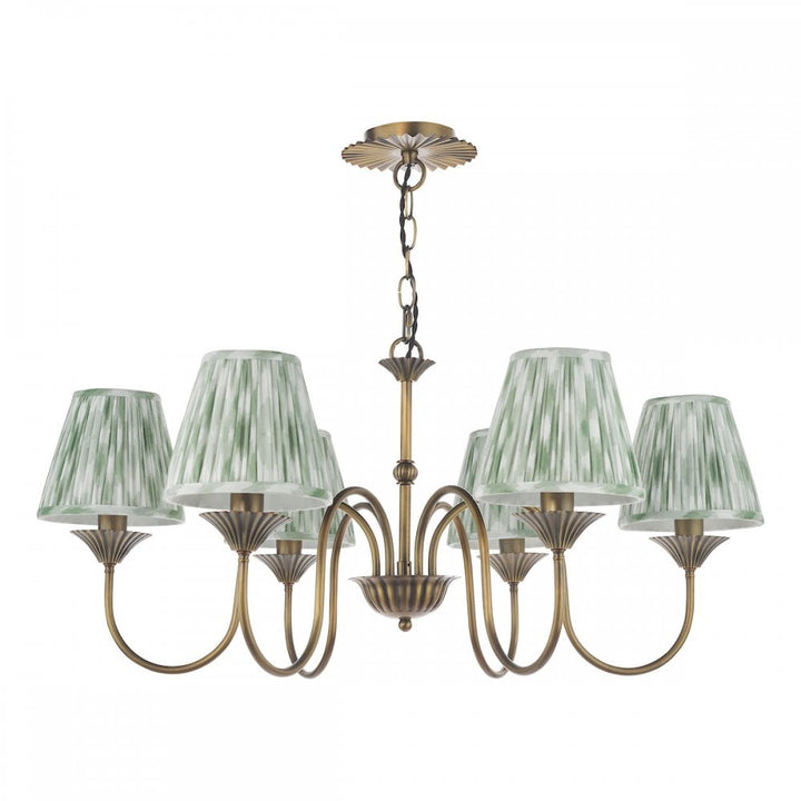 Dar LYD0663-IKA2624 Lydian 6 Light Pendant Antique Bronze With Shade