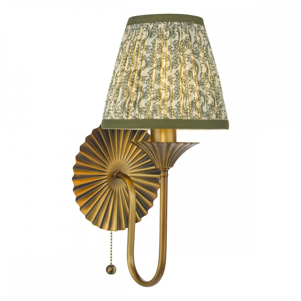 Dar LYD0763-EST2624 Lydian Wall Light Antique Bronze With Shade