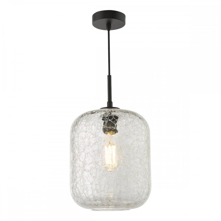 Dar TAV0108 Tavia Pendant Matt Black and Glass