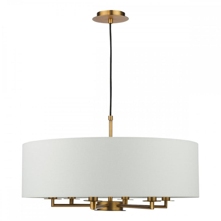 Dar TYL6463 Tyler 6 Light Chandelier Antique Bronze and White With Shade