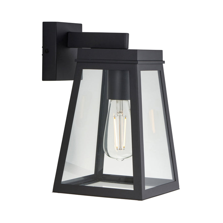 Endon 118762 Lymington Outdoor Wall Light Textured Black & Clear Glass