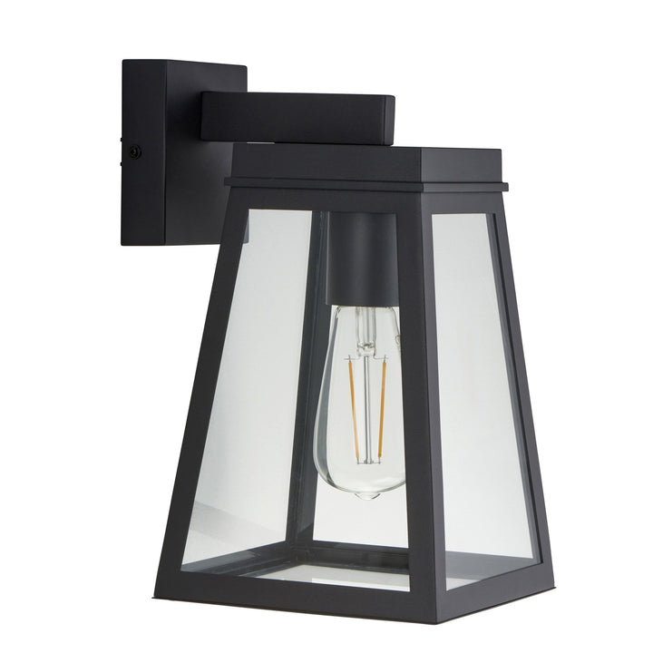 Endon 118762 Lymington Outdoor Wall Light Textured Black & Clear Glass