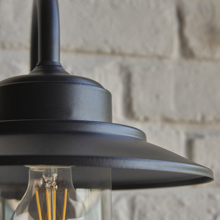 Endon 120556 Thornton Outdoor Pir Wall Light Matt Black & Clear Glass