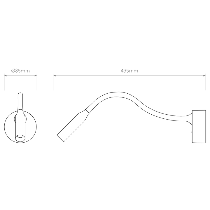 Astro 1435001 Lucca Surface LED Reading Light Matt Black