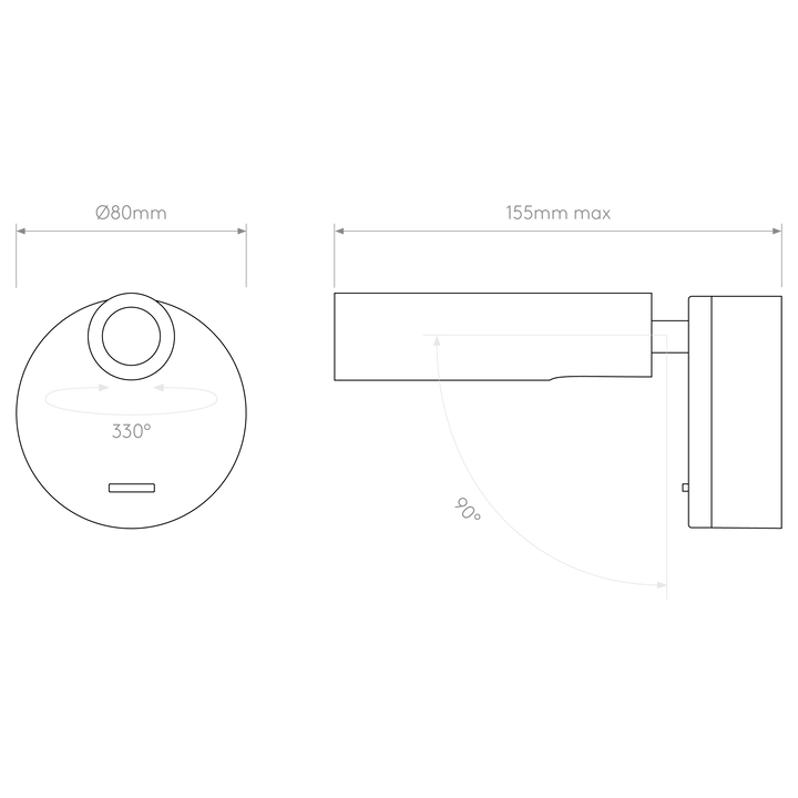 Astro 1058084 Enna Surface LED Reading Light Bronze