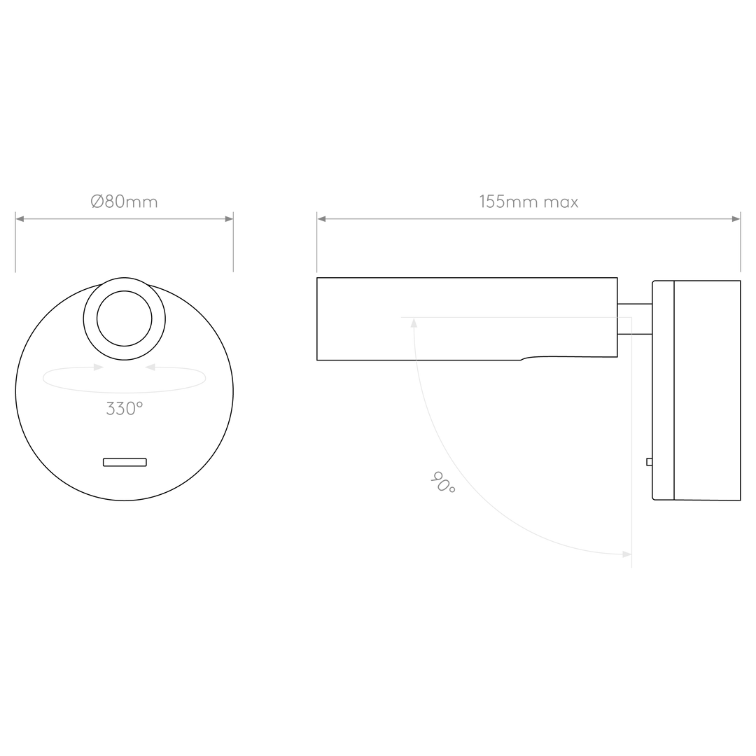 Astro 1058027 Enna Surface LED Reading Light Matt Black