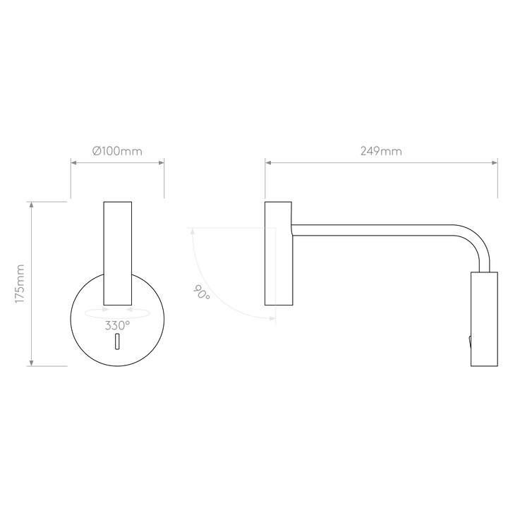 Astro 1058033 Enna Wall LED Reading Light Matt Black