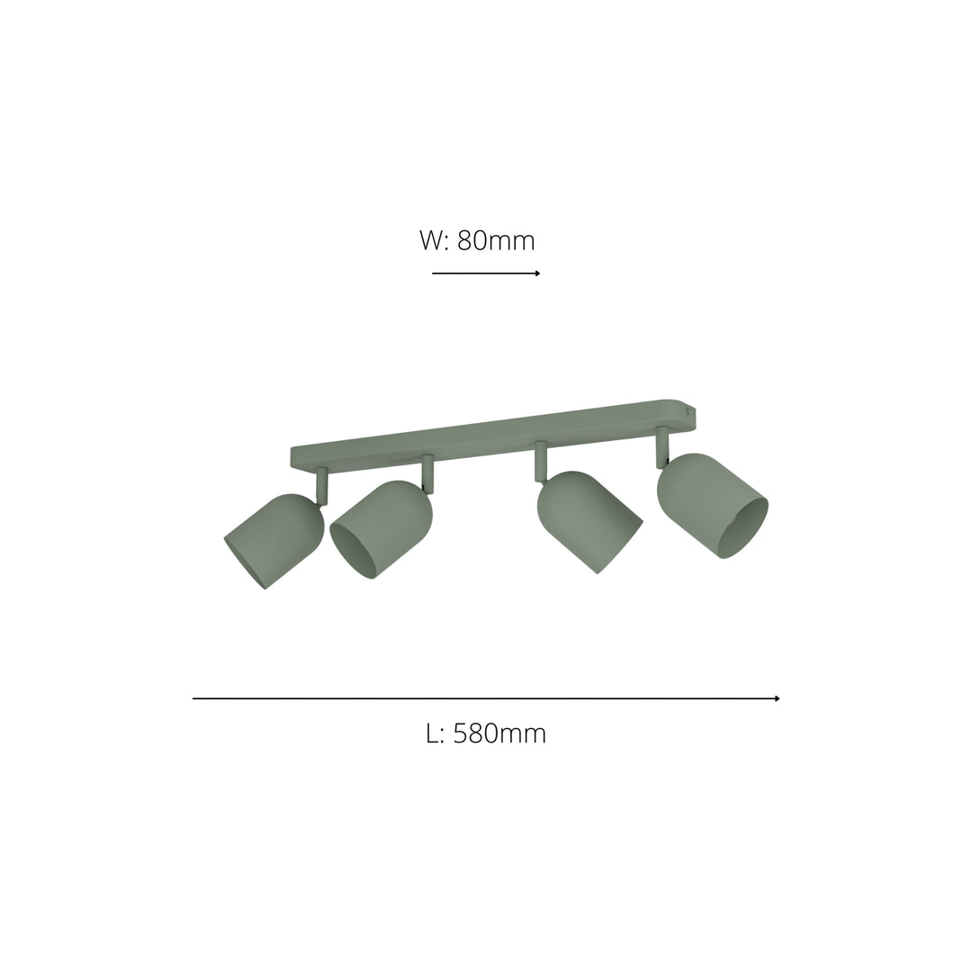 Eglo 44135 Tilston Steel Minimalist 4-Light Ceiling Spotlight Green