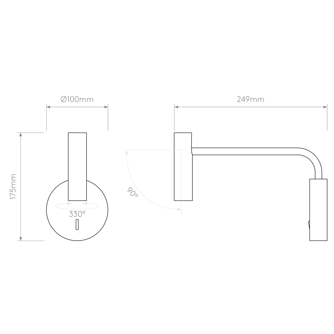 Astro 1058105 Enna Wall LED Reading Light Matt Gold