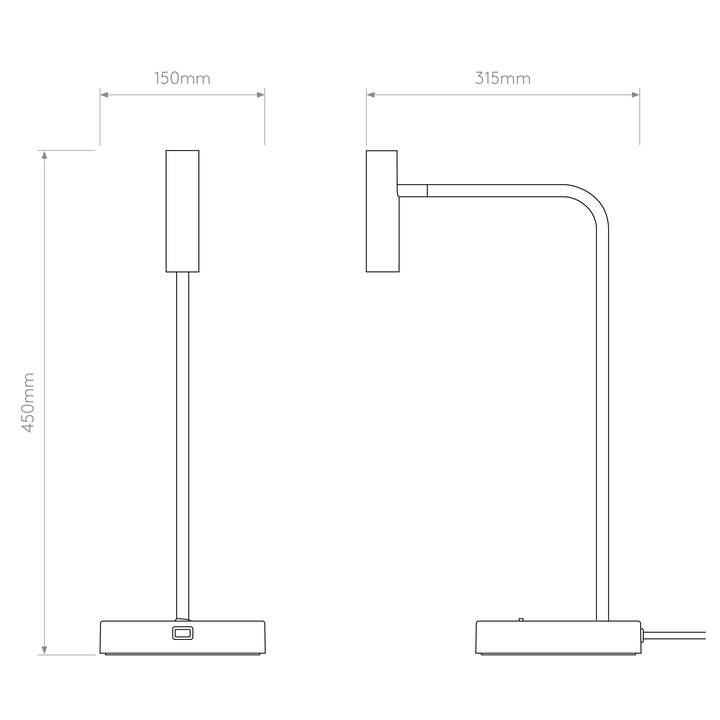 Astro 1058210 Enna Desk LED USB C Table Lamp Matt Black