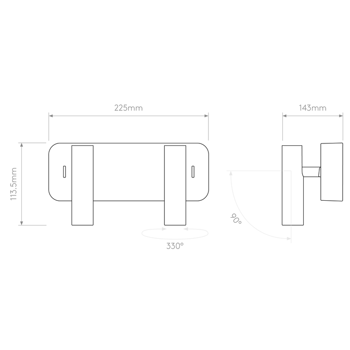 Astro 1058192 Enna Twin LED Reading Light Matt Black