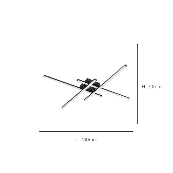 Eglo 75824 Vascella Steel & Plastic LED Neutral White Modern Ceiling Light Square