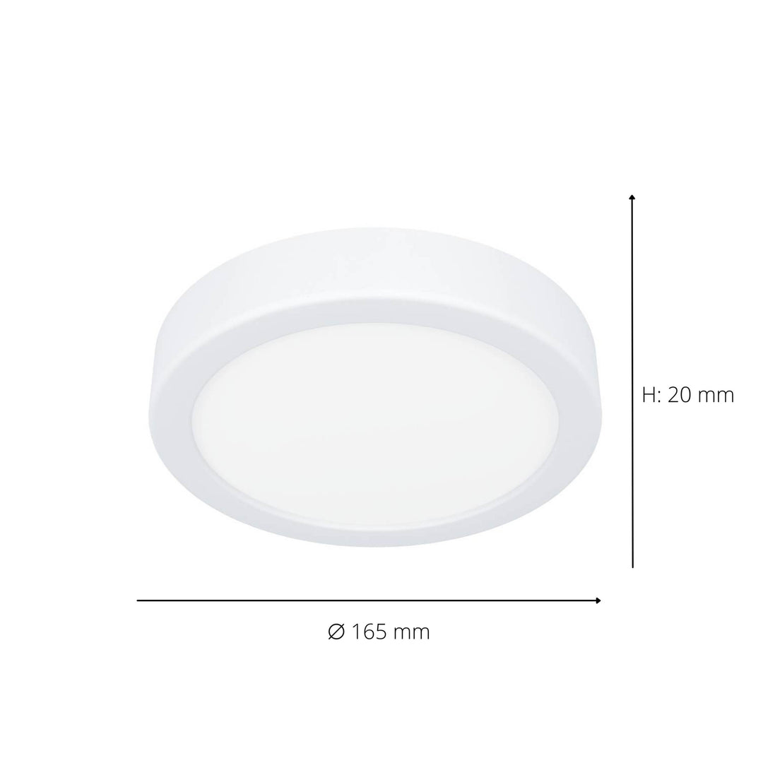 Eglo 901332 Fueva 6 IP44 LED CCT Plastic Ceiling Light (D) 16.6cm White
