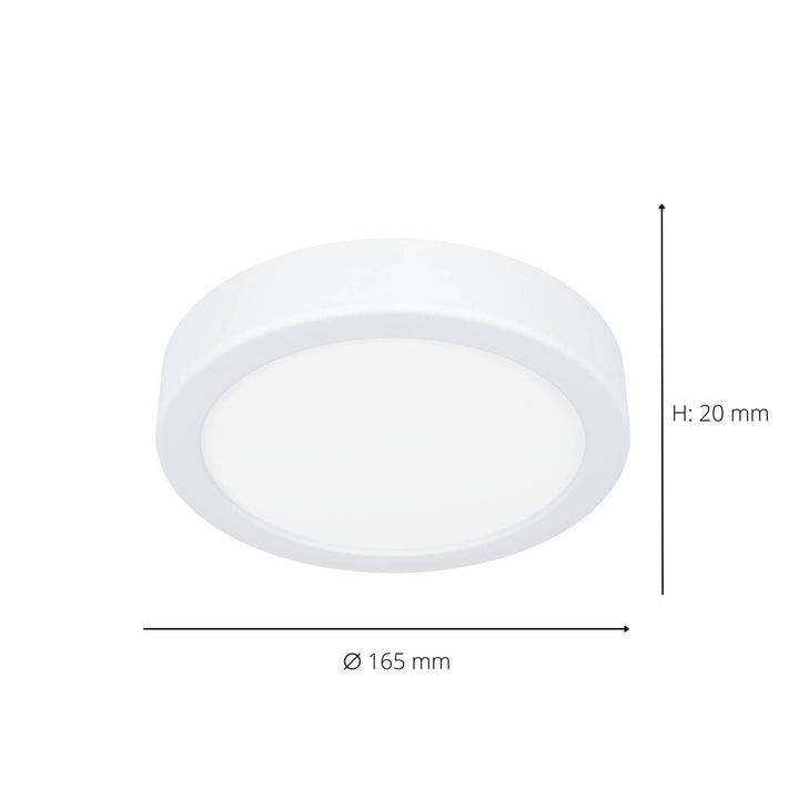 Eglo 901332 Fueva 6 IP44 LED CCT Plastic Ceiling Light (D) 16.6cm White