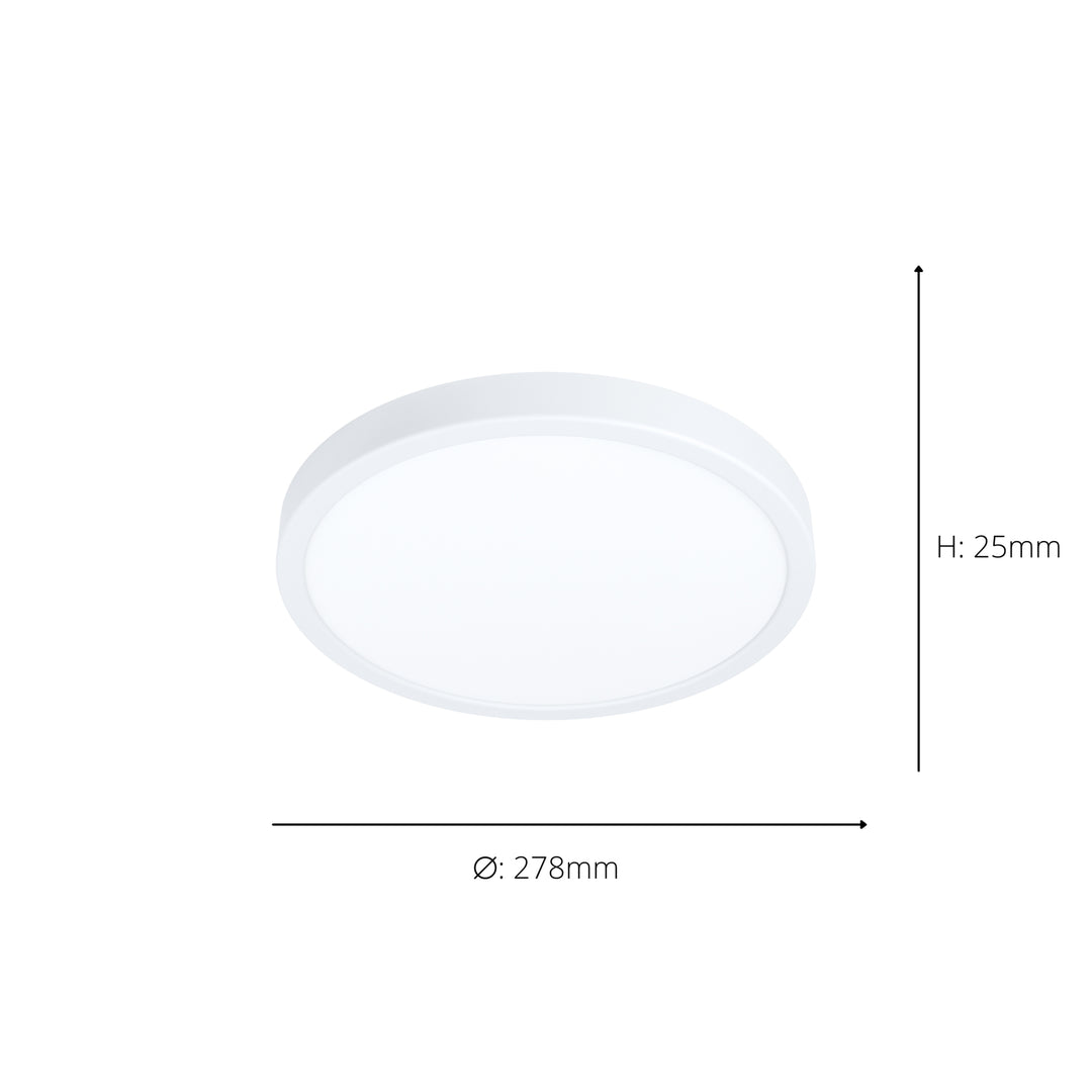 Eglo 901377 Fueva 6-Z Smart Control RGB IP44 Plastic Ceiling Light 27.8cm White