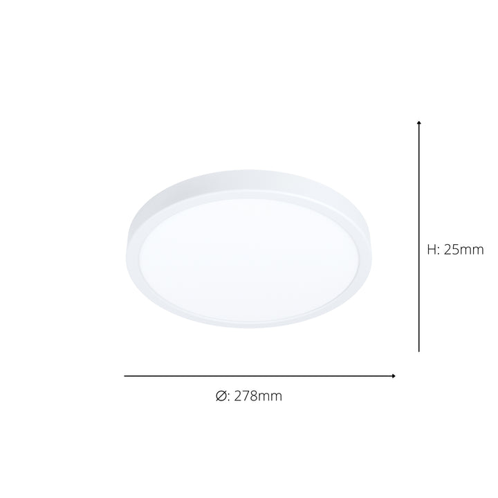 Eglo 901377 Fueva 6-Z Smart Control RGB IP44 Plastic Ceiling Light 27.8cm White