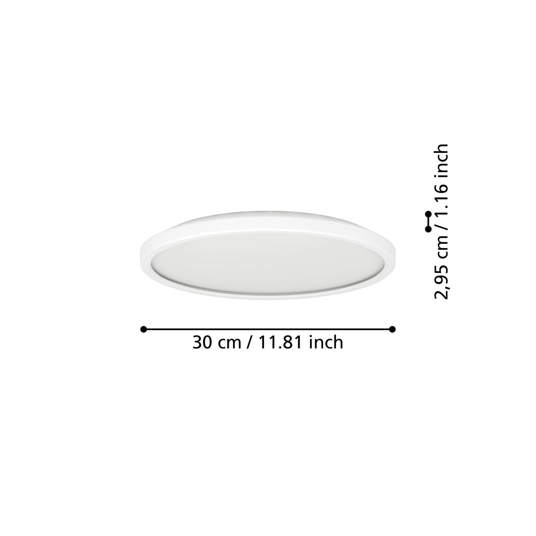 Eglo 901471 Rovito-Z Round White Plastic Smart Control Colour Changing LED Ceiling Light (D) 30cm