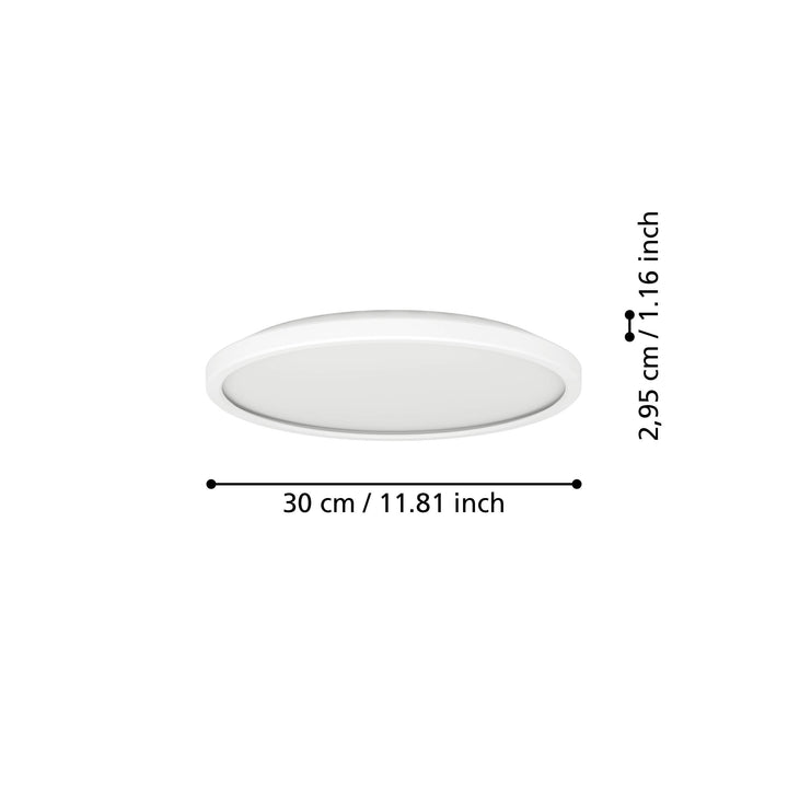 Eglo 901471 Rovito-Z Round White Plastic Smart Control Colour Changing LED Ceiling Light (D) 30cm