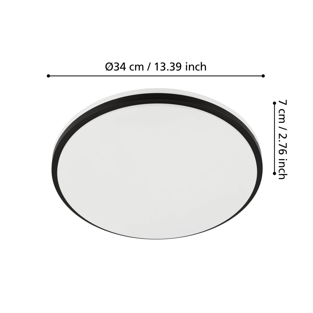 Eglo 901529 Margidore Steel White & Black LED CCT IP54 Wall & Ceiling Light
