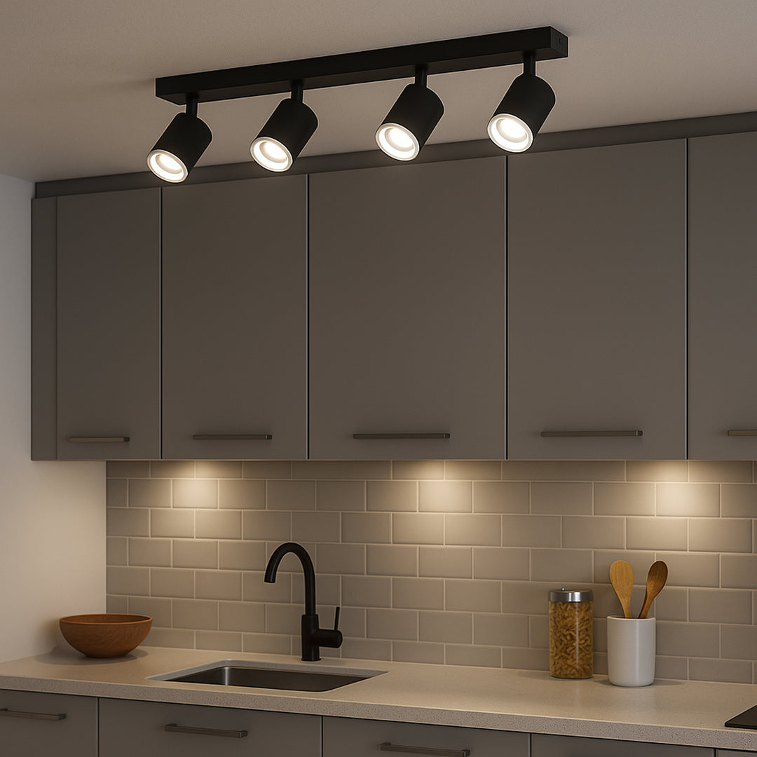 Eglo 901942 Melitello-Z Smart Control RGB LED 4 Light Spotlight Black