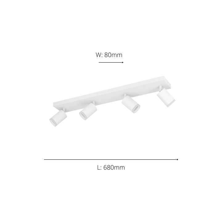 Eglo 901944 Melitello-Z Smart Control RGB LED 4 Light Spotlight White