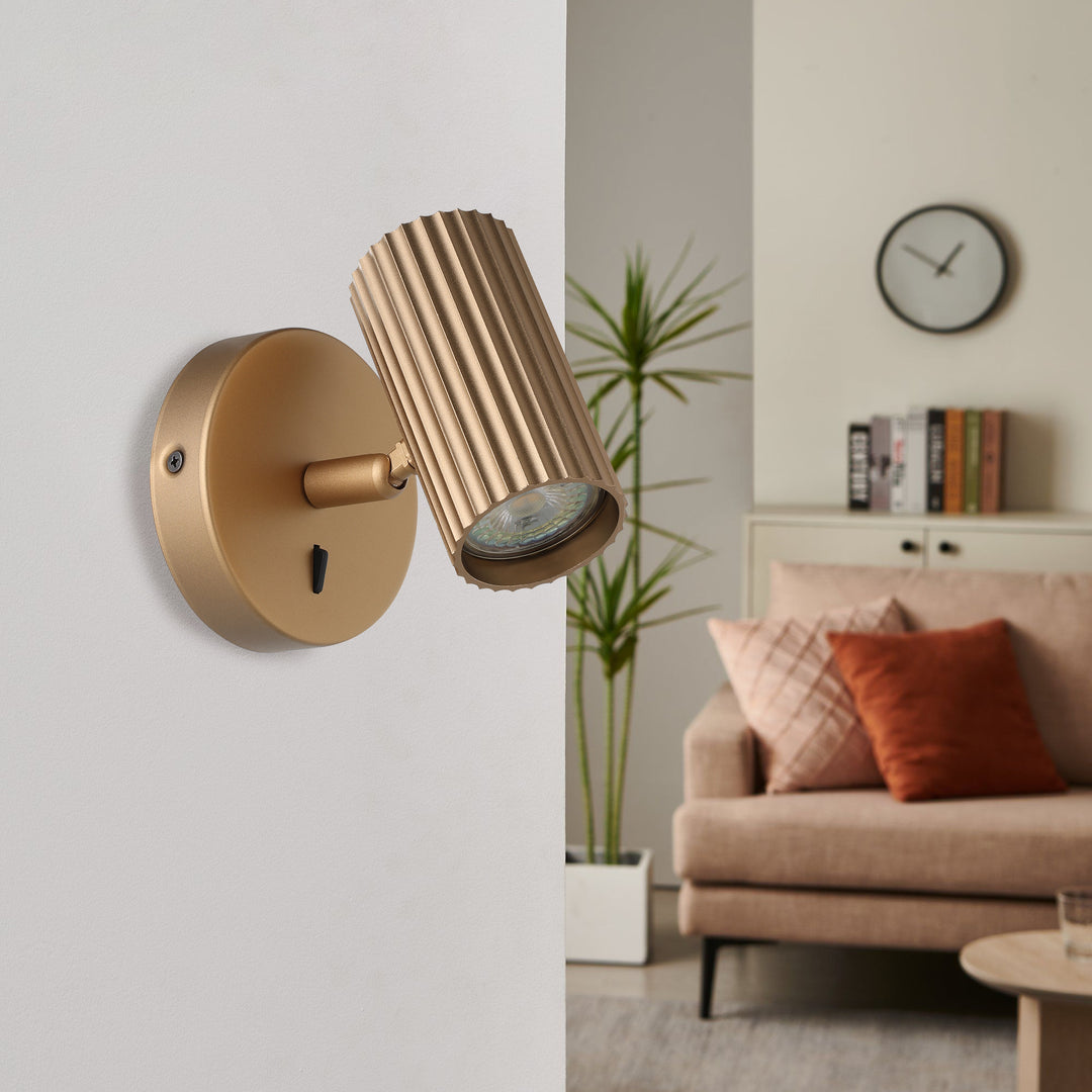 Eglo 902033 Portillo Aluminium & Steel Modern Wall Spotlight Matte Brass