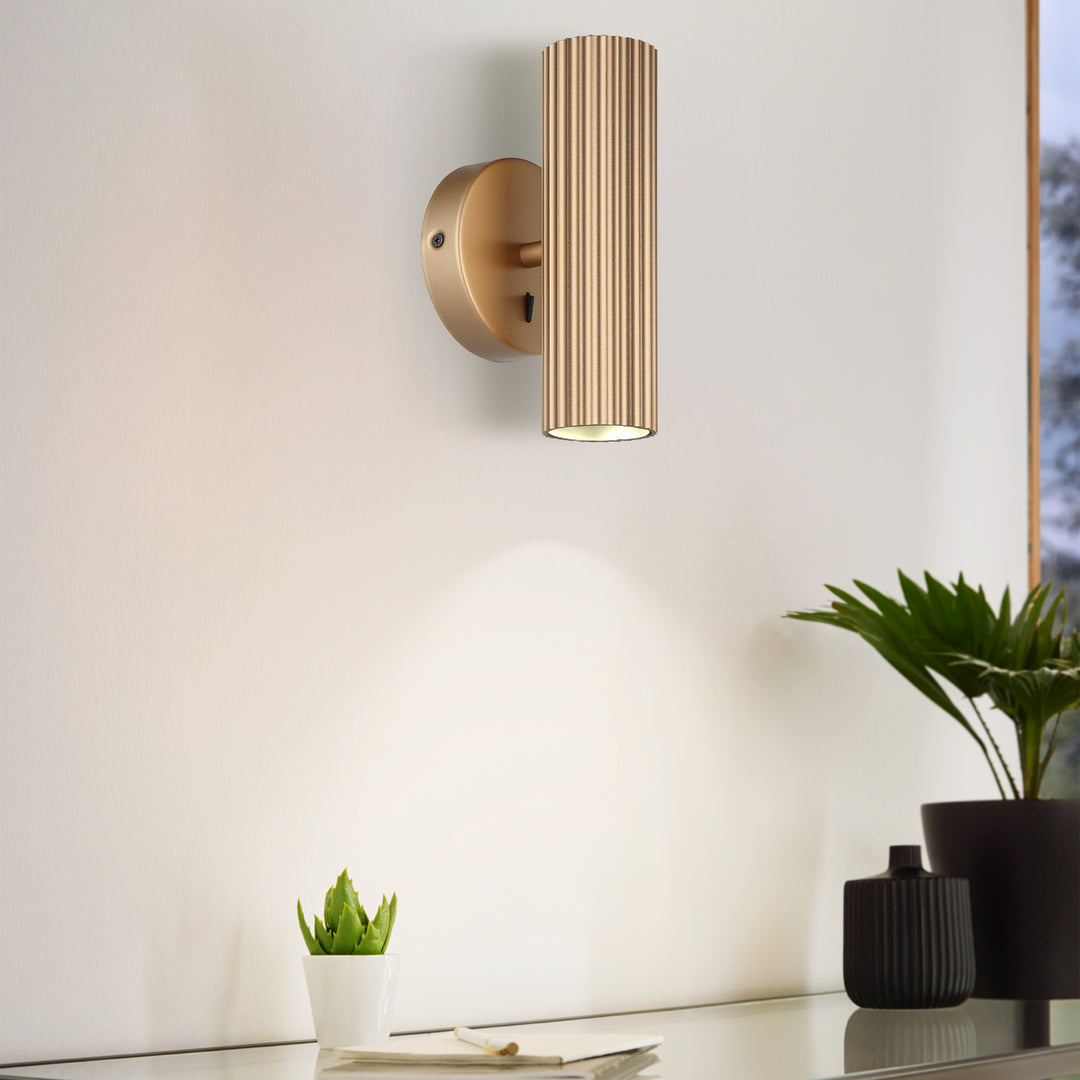 Eglo 902034 Portillo Aluminium & Steel Modern Uplight & Wall Down Light Matte Brass
