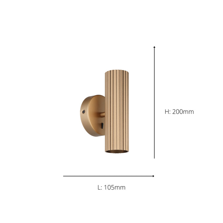 Eglo 902034 Portillo Aluminium & Steel Modern Uplight & Wall Down Light Matte Brass