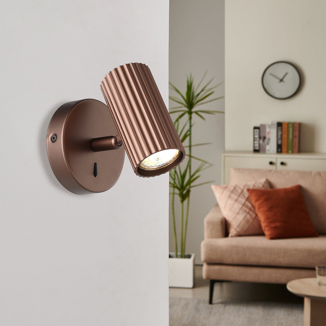 Eglo 902035 Portillo Aluminium & Steel Modern Wall Spotlight Bronze