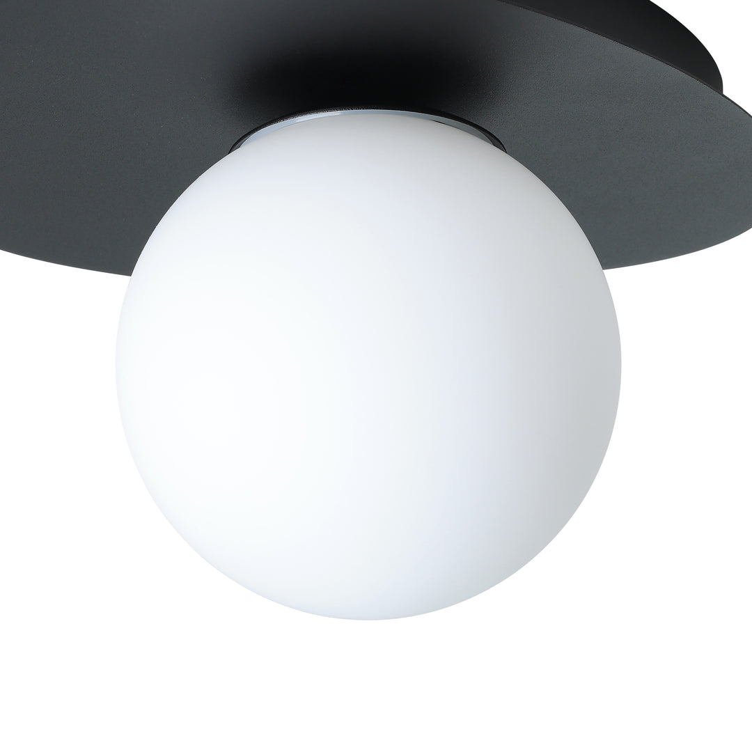 Eglo 902091 Castrovido Matte Glass & Steel Modern Bathroom Wall Light Black