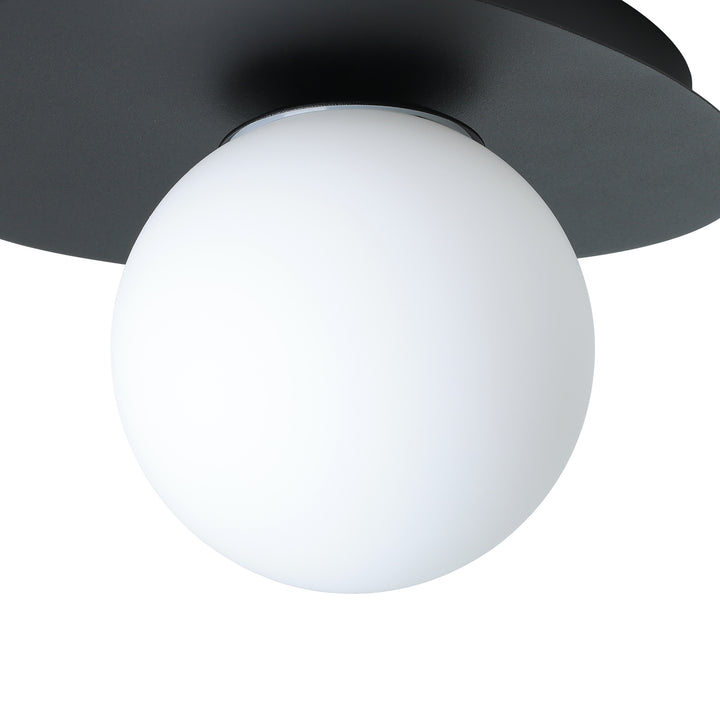 Eglo 902091 Castrovido Matte Glass & Steel Modern Bathroom Wall Light Black