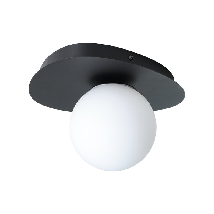 Eglo 902091 Castrovido Matte Glass & Steel Modern Bathroom Wall Light Black