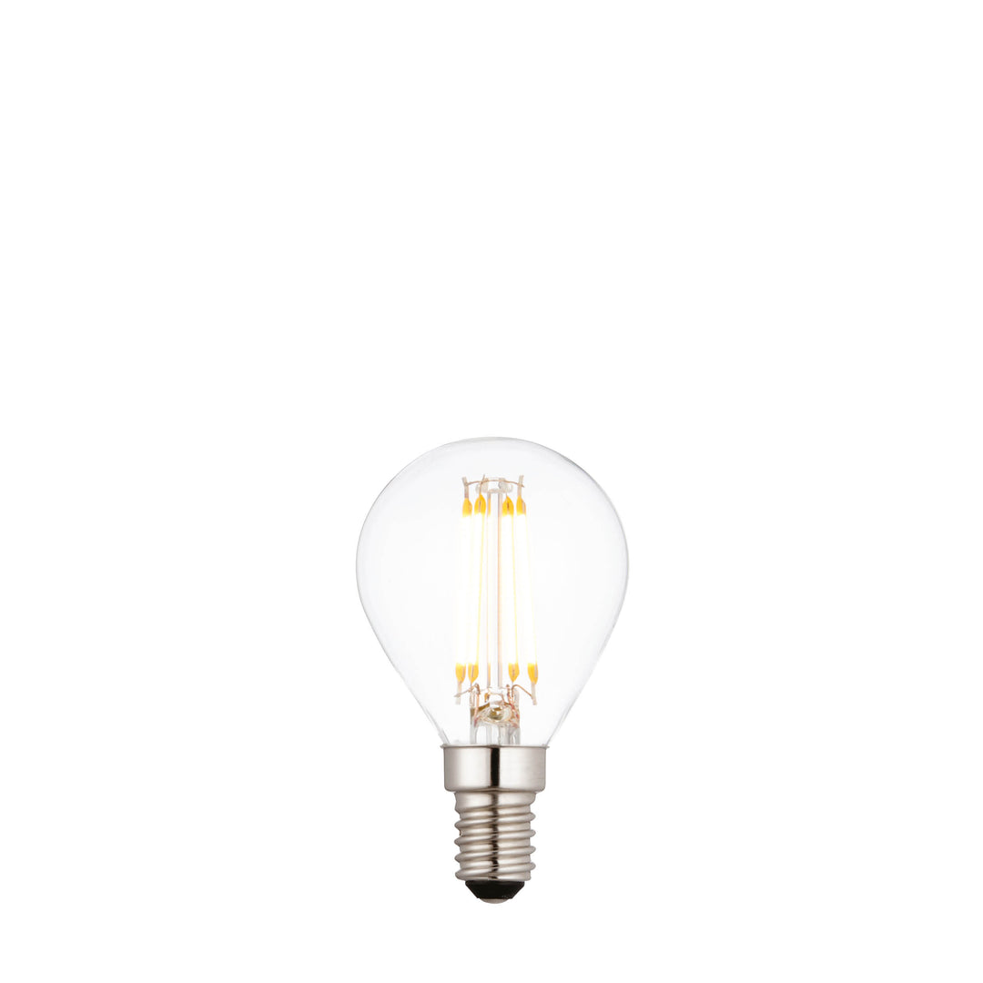 93019-5 Pack Of 5 E14 LED Filament Golf Ball Warm White Clear Glass