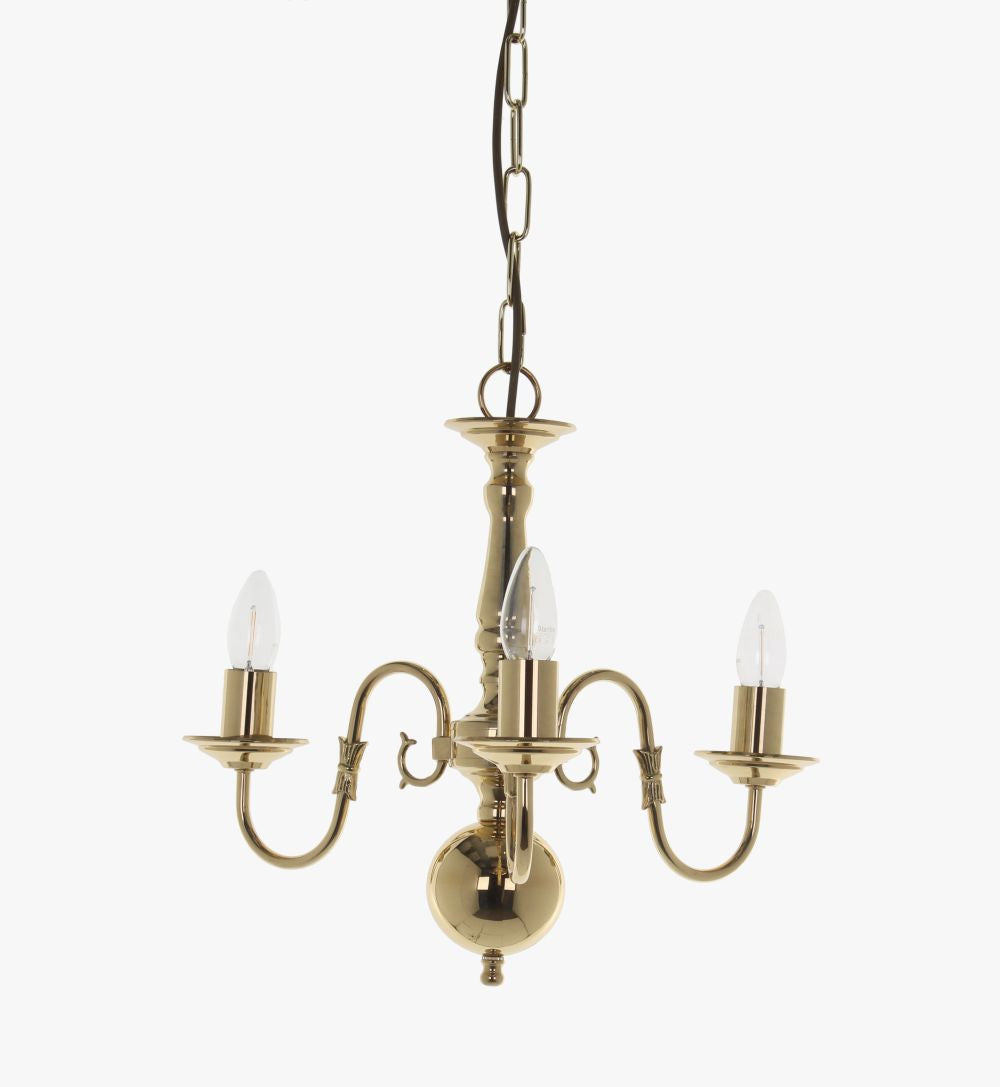 Impex BF00350/03/PB Flemish Chandelier Polished Brass