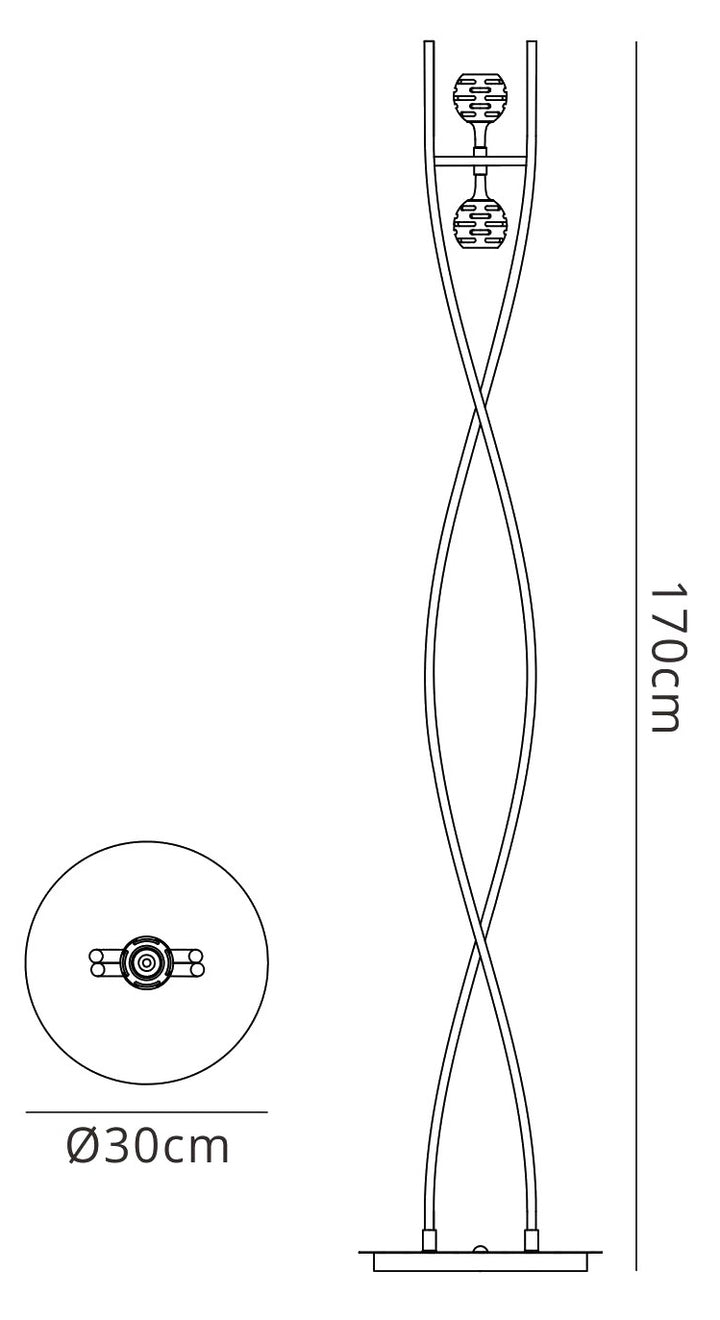 Mantra M0101PB Dali Floor Lamp 2 Light Polished Brass