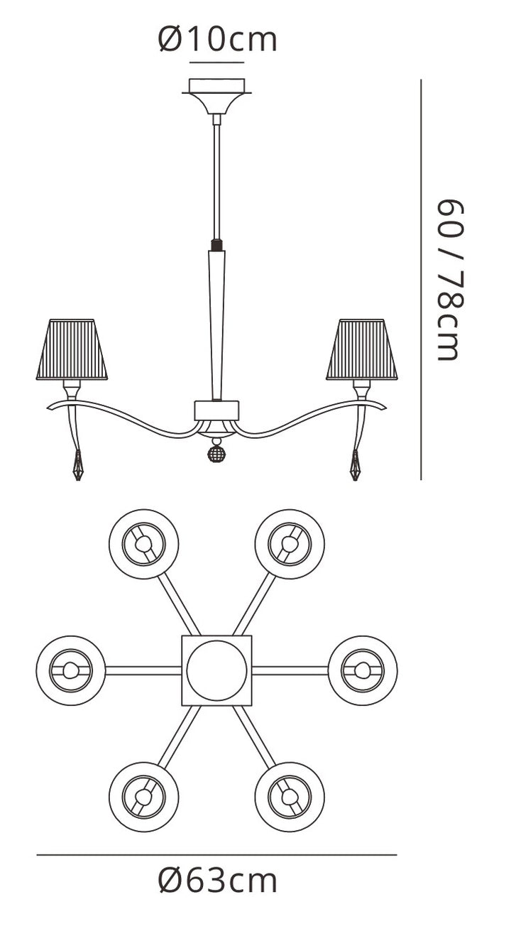 Mantra M0342 Siena Telescopic Pendant 6 Light