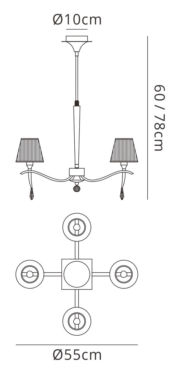 Mantra M0343 Siena Telescopic Pendant 4 Light