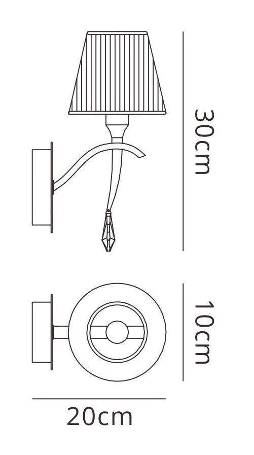 Mantra M0347PB/S Siena Switched Wall Lamp 1 Light
