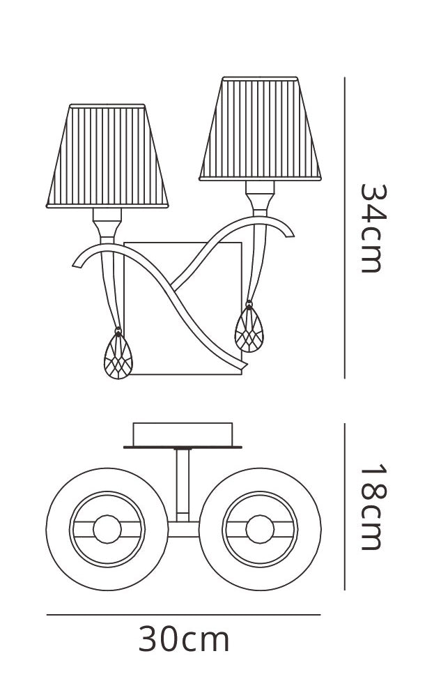 Mantra M0348/S Siena Switched Wall Lamp 2 Light