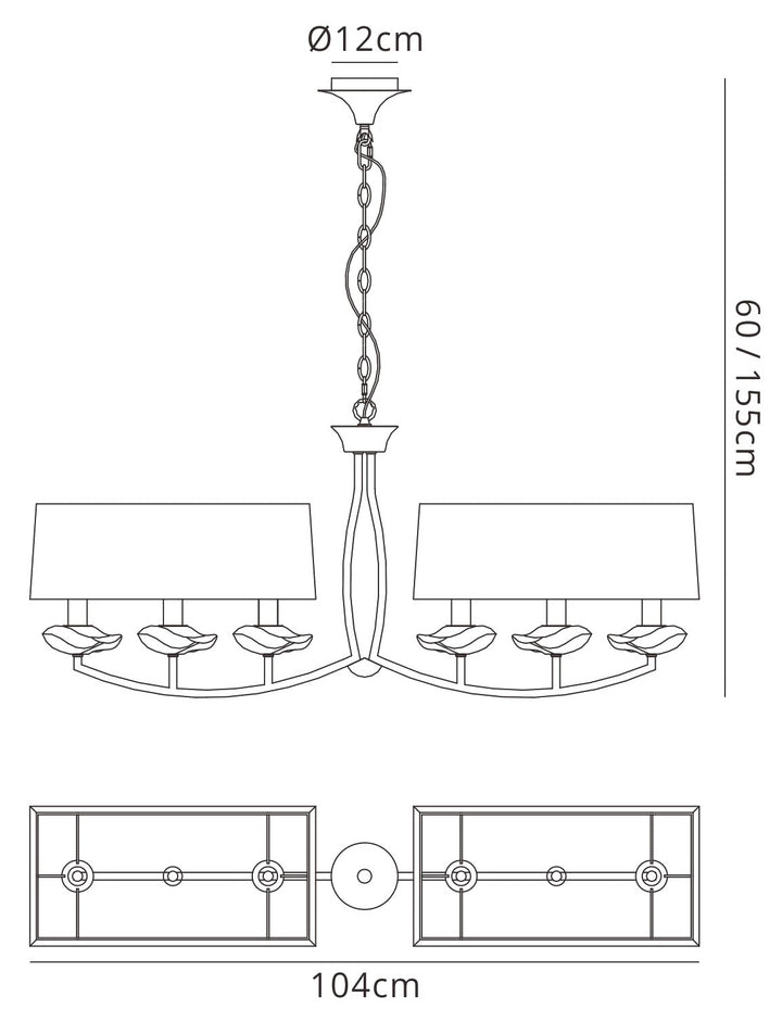 Mantra M0781/CS Akira 6 Light Pendant