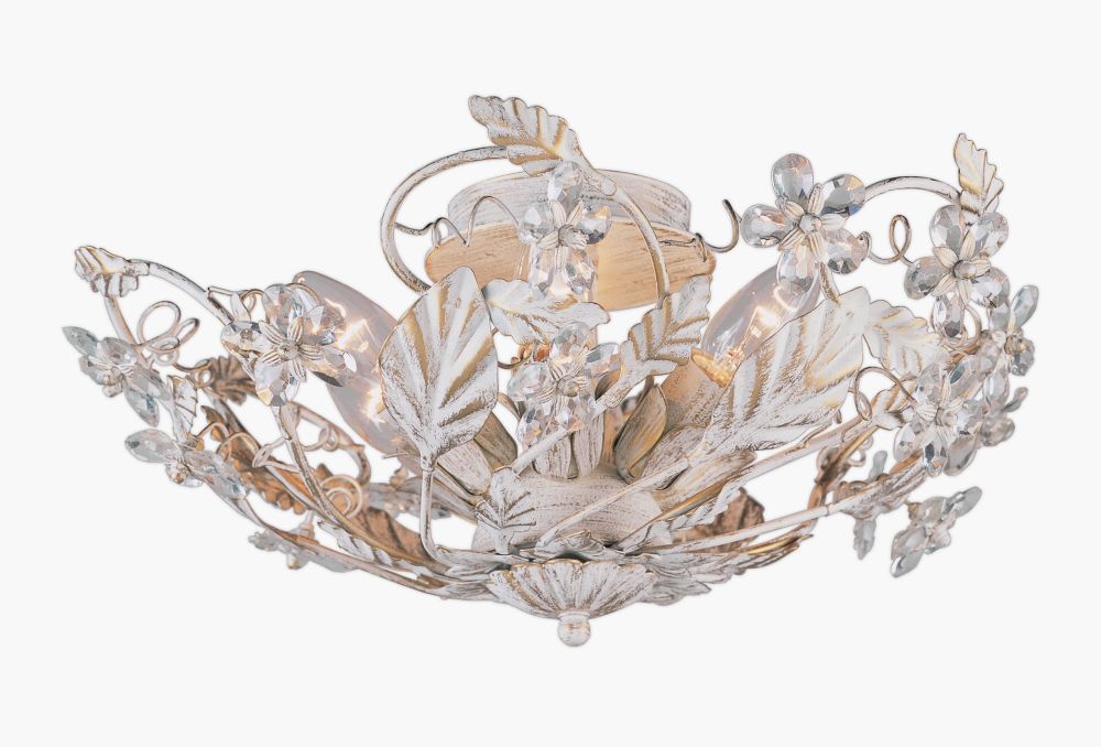 Impex SF05305/AW Florence 3 Light Semi-Flush Ceiling Light Antique White