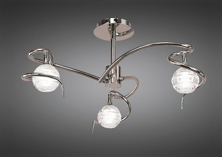 Mantra M0088 Dali Semi Ceiling 3 Light Polished Chrome