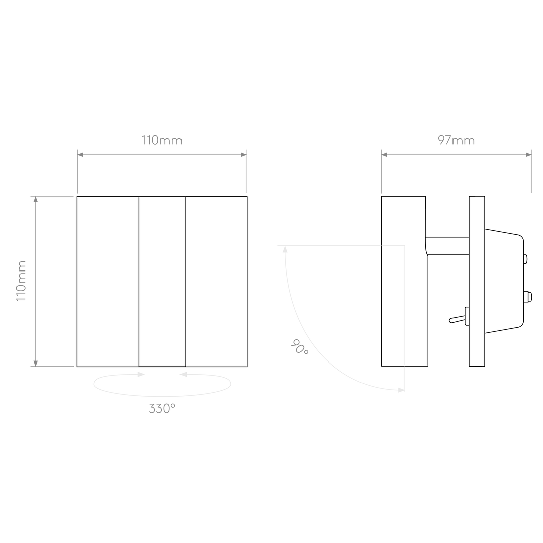 Astro 1058018 Enna Square Switched LED Reading Light Matt Nickel