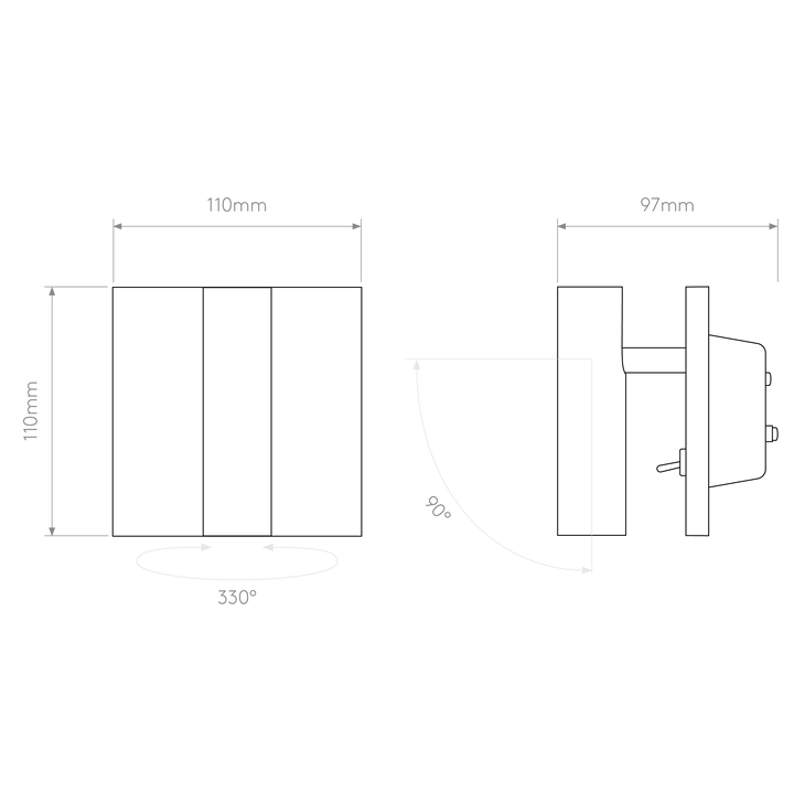 Astro 1058085 Enna Square Switched LED Reading Light Bronze
