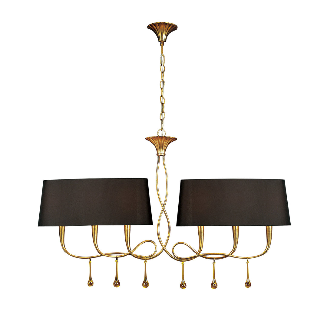Mantra M0541/BS Paola Pendant 2 Arm 6 Light Gold Painted