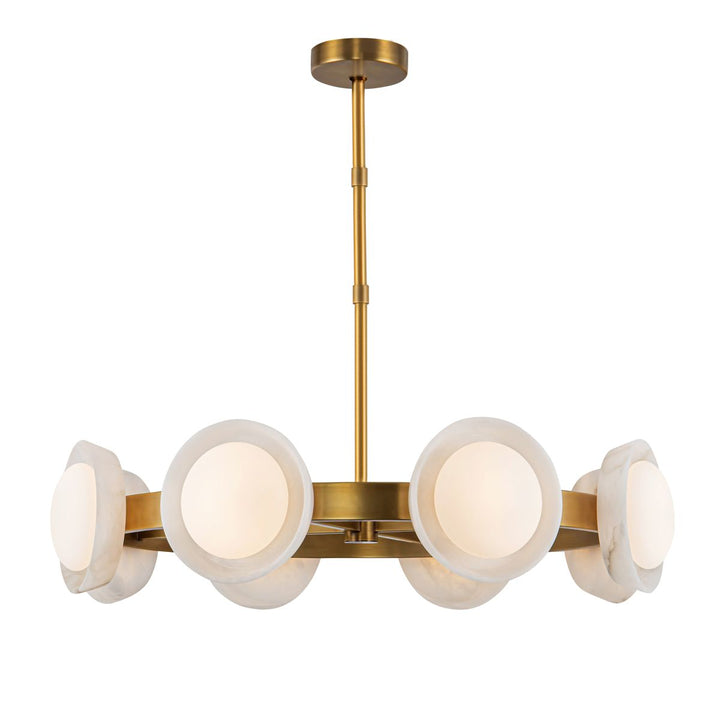 Quintiesse QN-ALONSO8-VBS-AR Alonso 8 Light LED Chandelier Pendant Vintage Brass